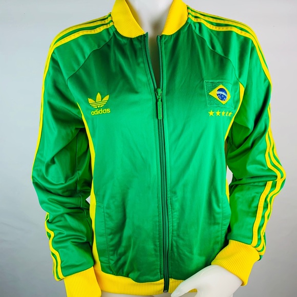 green and yellow adidas jacket